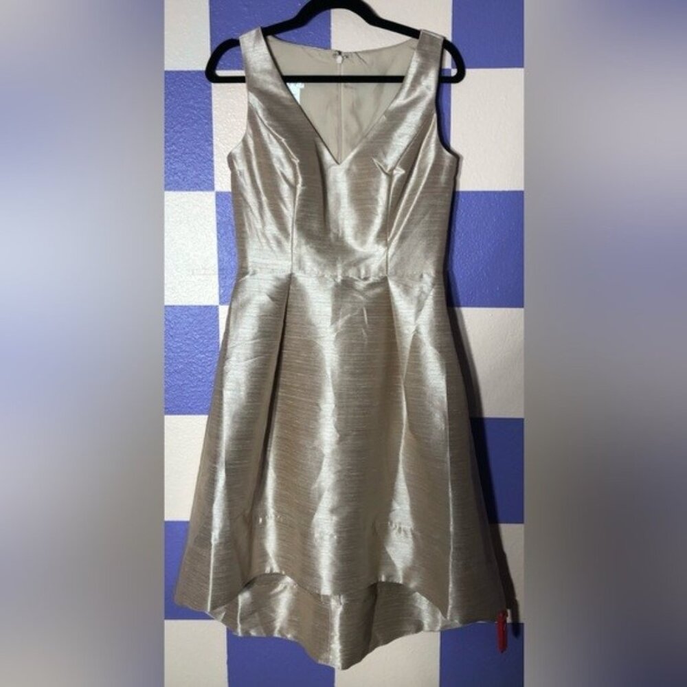 NWT Alfred Sung High-Low Cocktail Dress in Pearl Pink with Pockets - Size 8